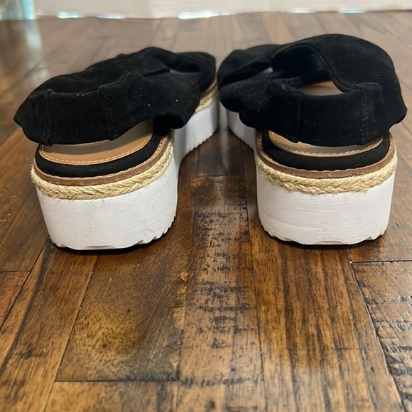 Caslon sandals Black suede platform Joelle twist with sling back elastic sz 7.5 - Picture 5 of 10
